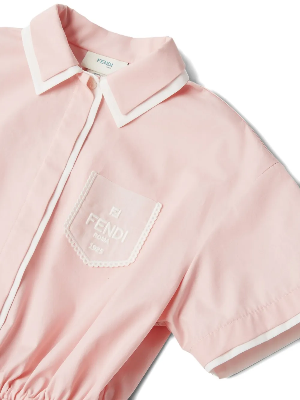 Fendi Kids Jurk met geborduurd logo en ballon-afwerking Roze