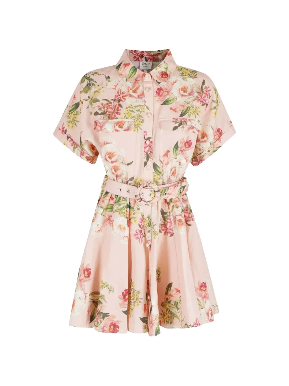 Hemant And Nandita floral-print belted dress - Rosa