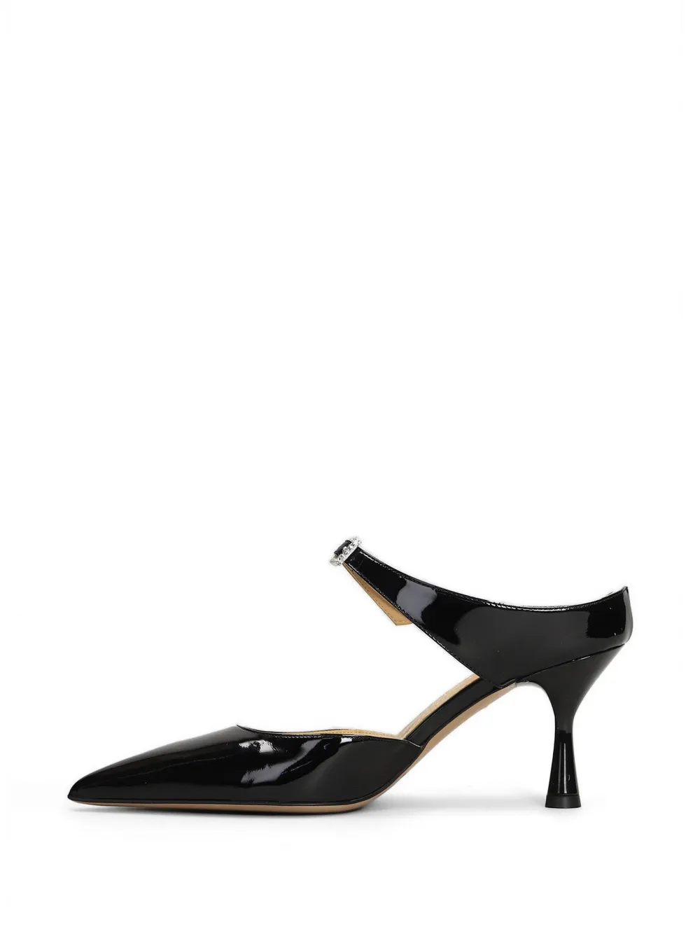 Fratelli Russo Lakleren pumps met kristallen gesp Zwart