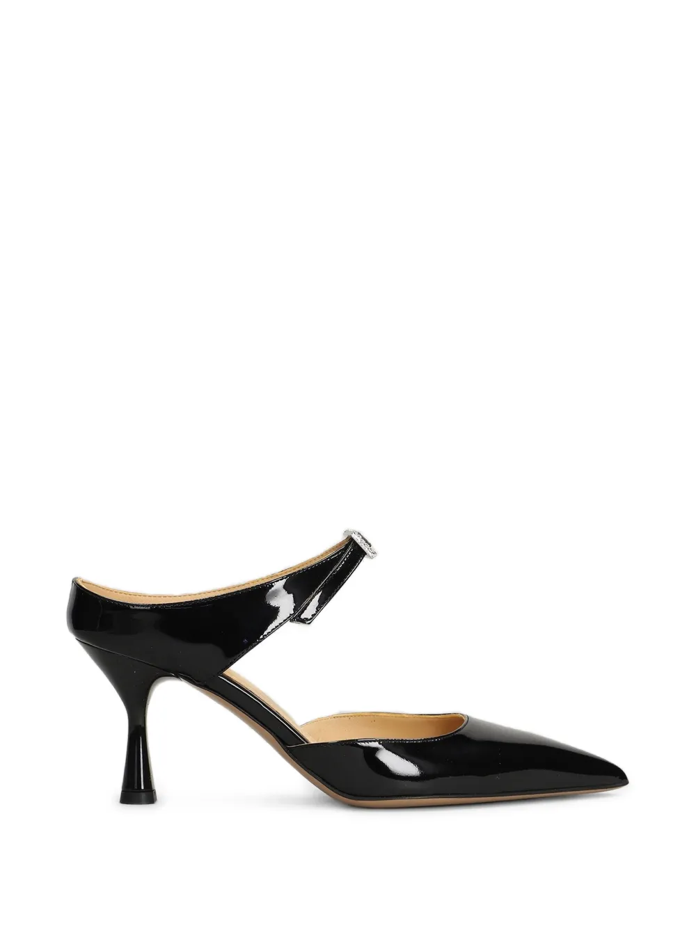 Fratelli Russo Lakleren pumps met kristallen gesp Zwart