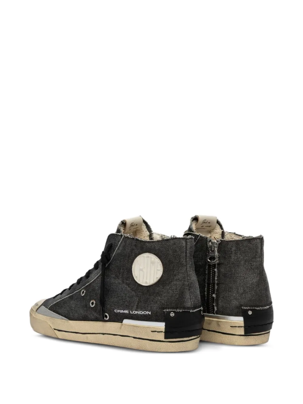 Crime London Recut High distressed-effect high-top sneakers Grijs
