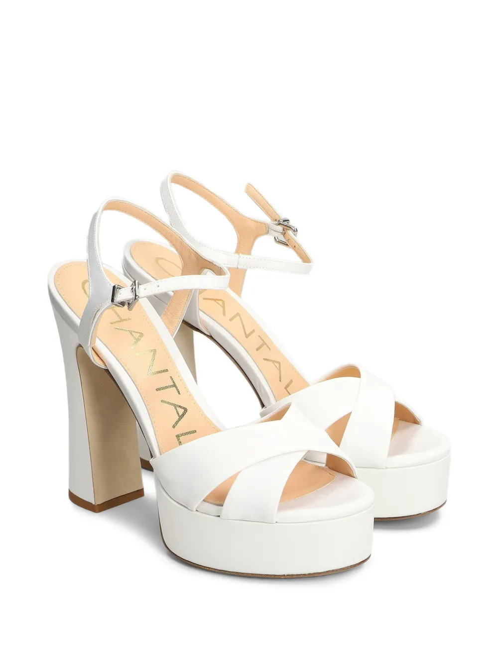 Chantal Sandalen met plateauzool Wit
