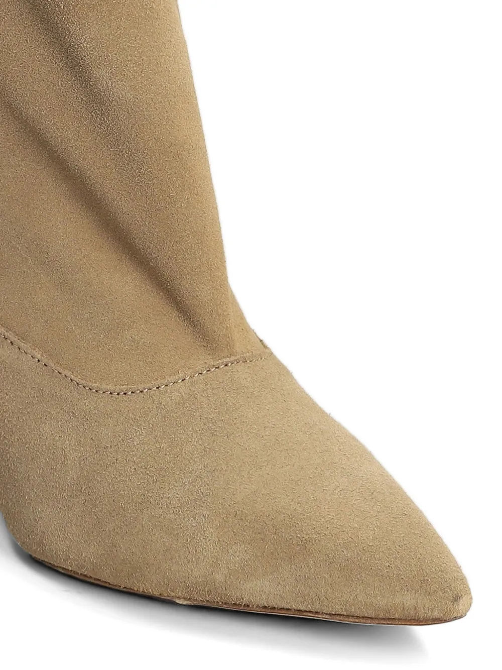 Gisel Moire Lory kitten-heel boots Beige