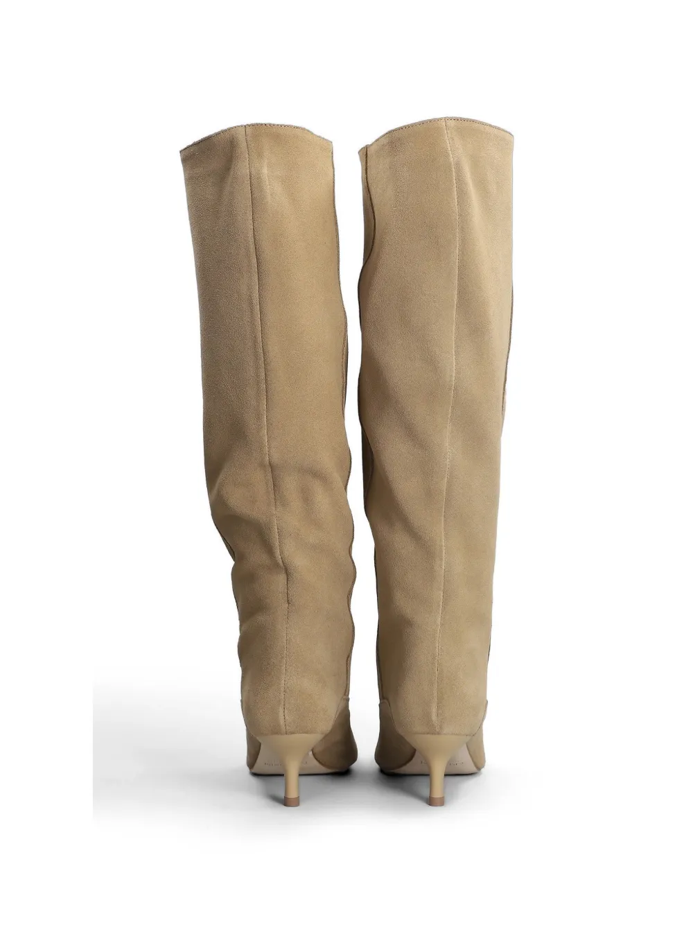 Gisel Moire Lory kitten-heel boots Beige