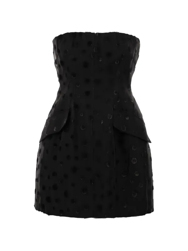 Sportmax Polka-dot Mini Dress in Black