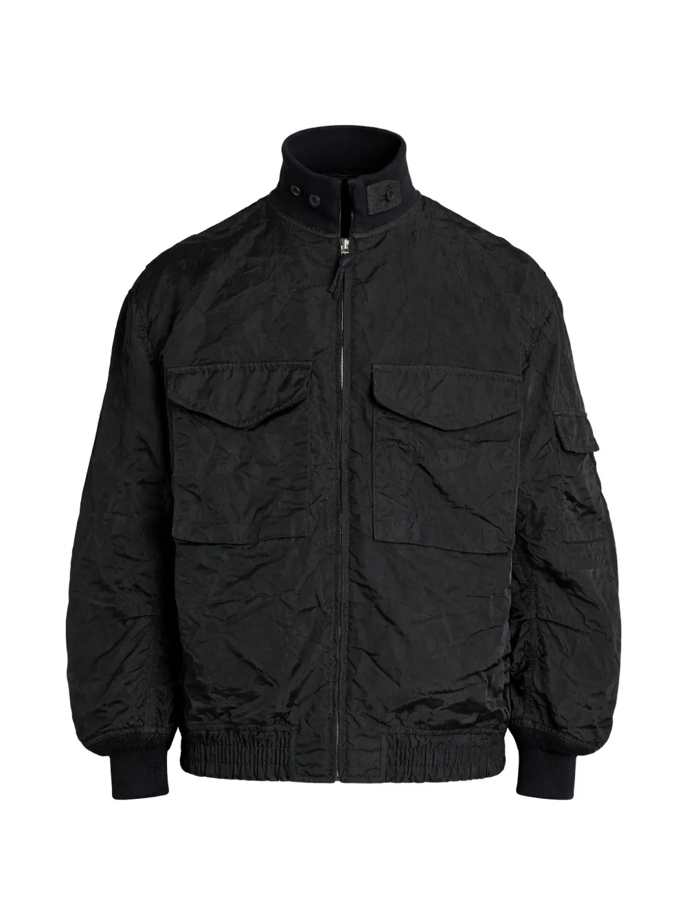 Comme des Garçons Homme crinkled-finish utility jacket - Nero