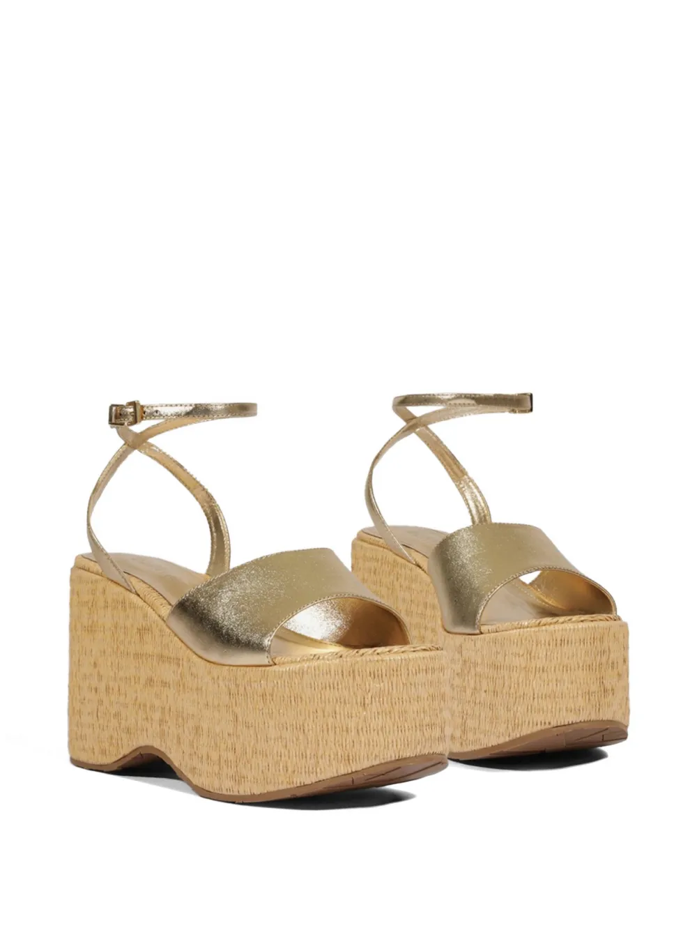 Schutz metallic-finish platform sandals Goud