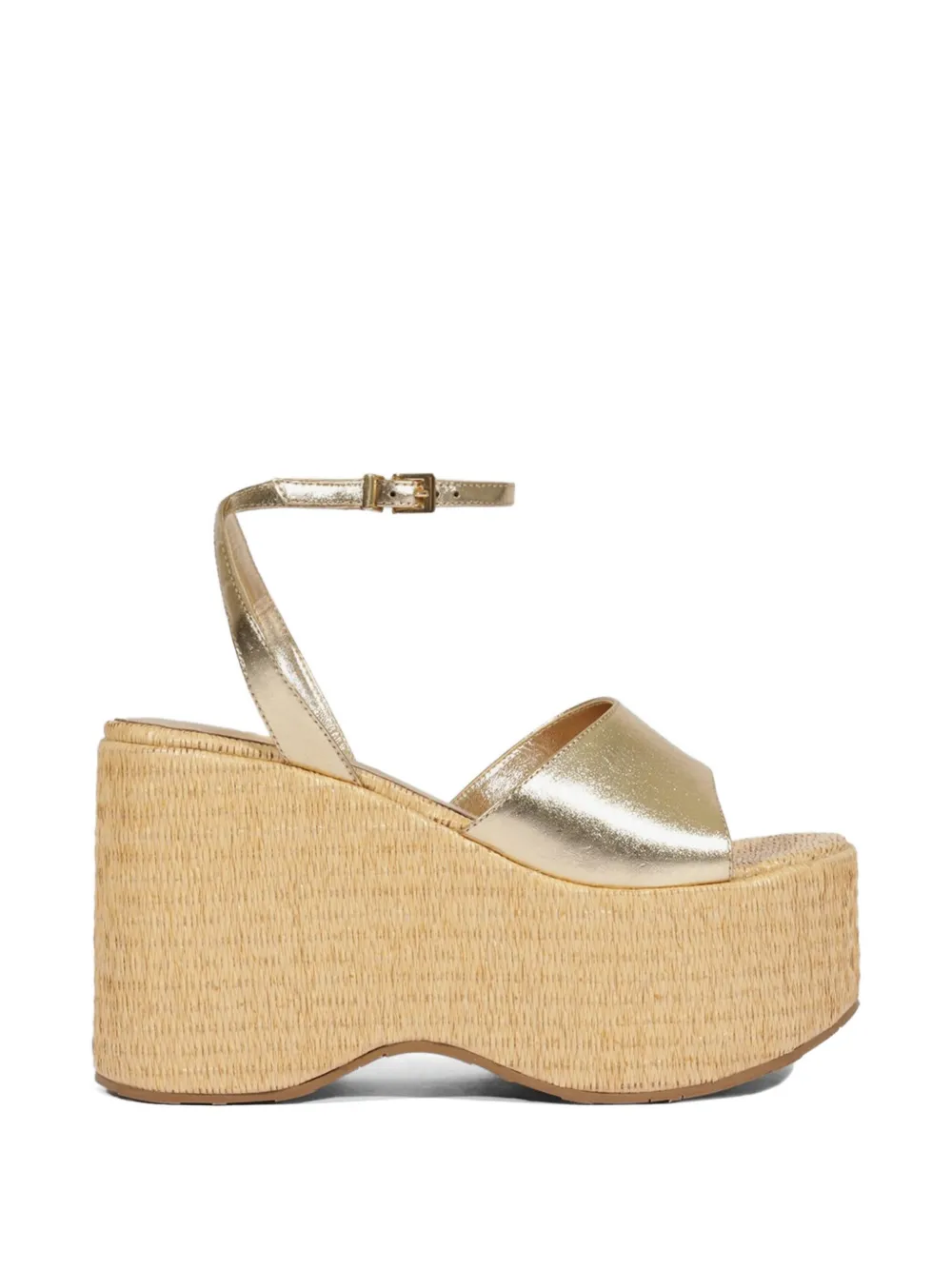 Schutz metallic-finish platform sandals - Oro