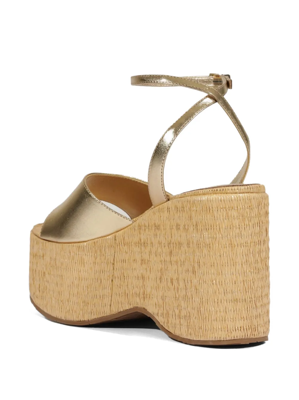 Schutz metallic-finish platform sandals Goud