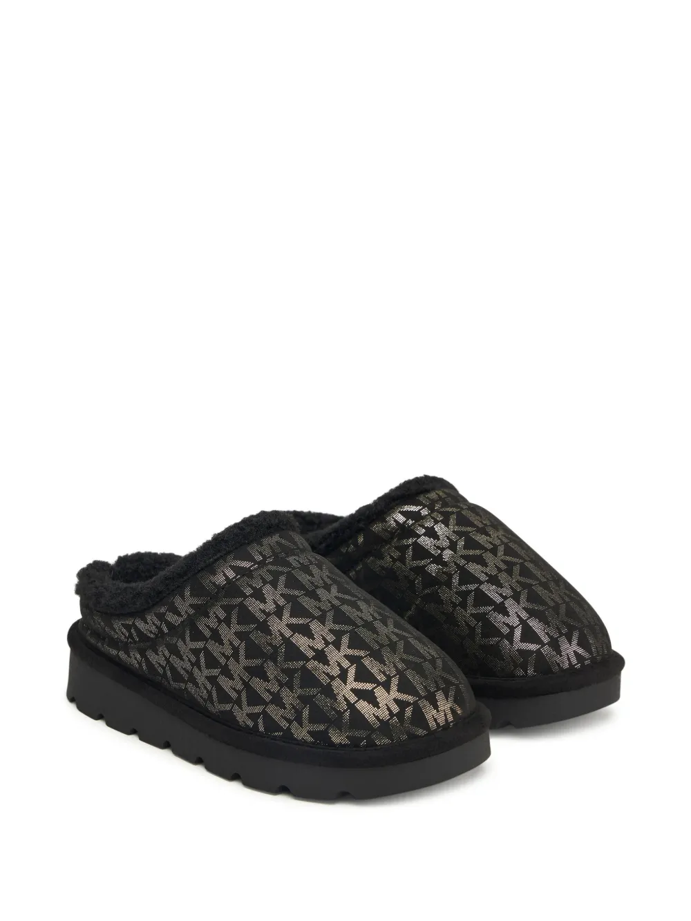Michael Kors Kids Osaka logo-print slippers - Schwarz