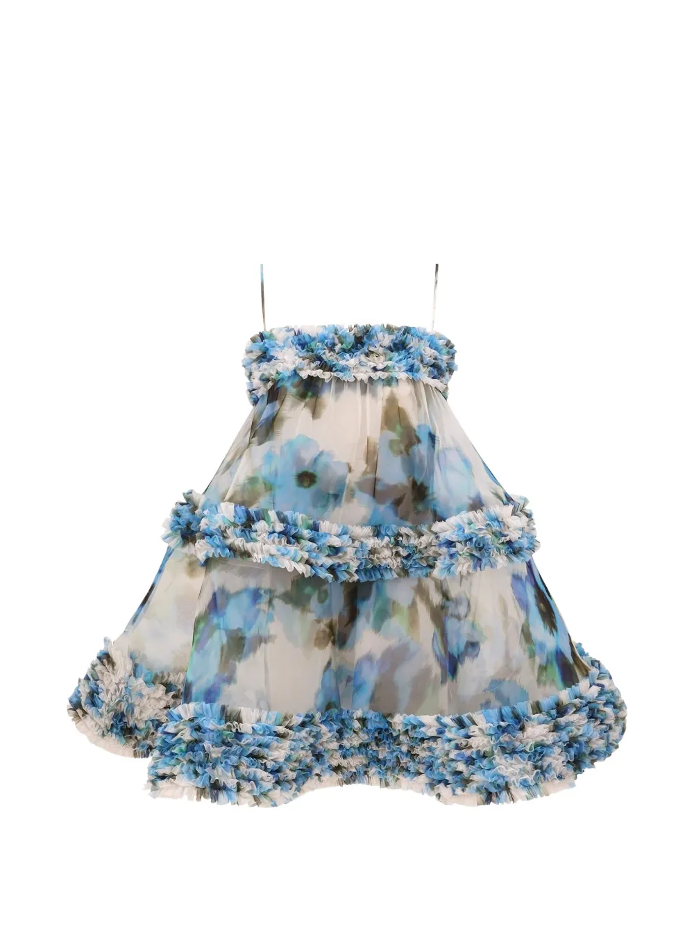 ZIMMERMANN Alchemy floral-print ruffled mini dress - Weiß