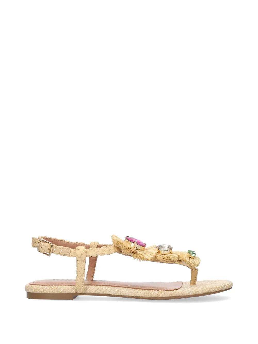 Bibi Lou Vavin crystal-embellished raffia sandals Beige