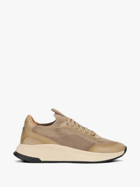 BOSS TTNM Evo trainers with knitted uppers and leather trims