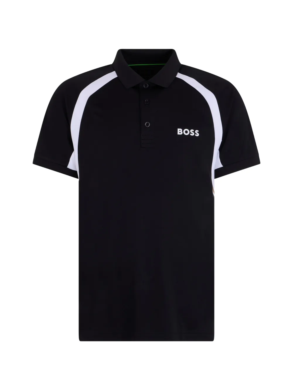 BOSS contrast-panel cotton polo shirt - Nero