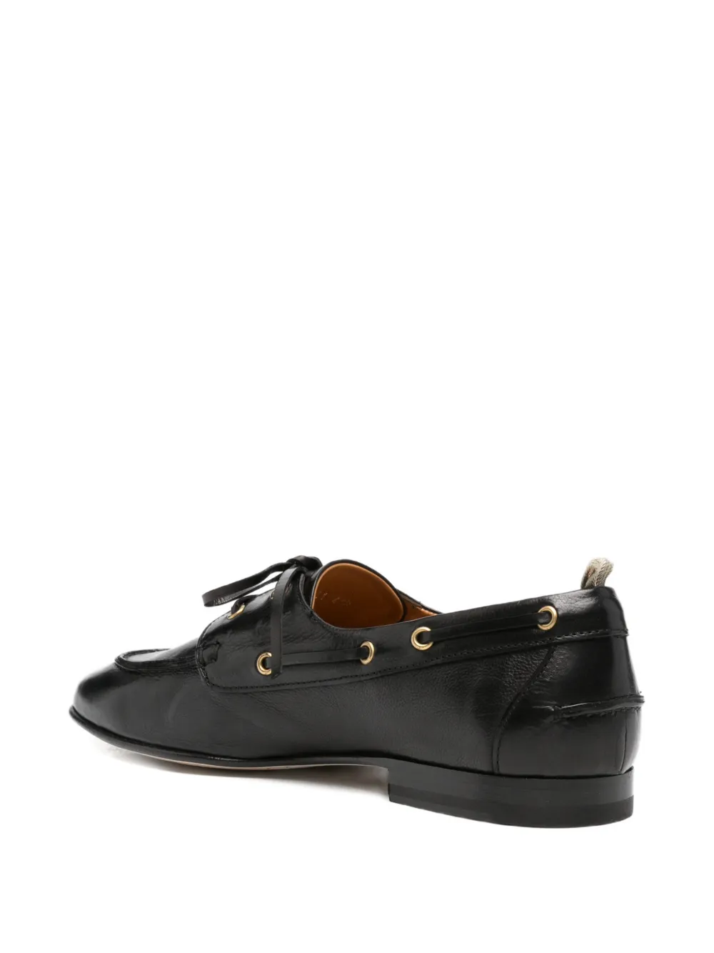 Officine Creative Twist 001 lace-up leather boat shoes Zwart