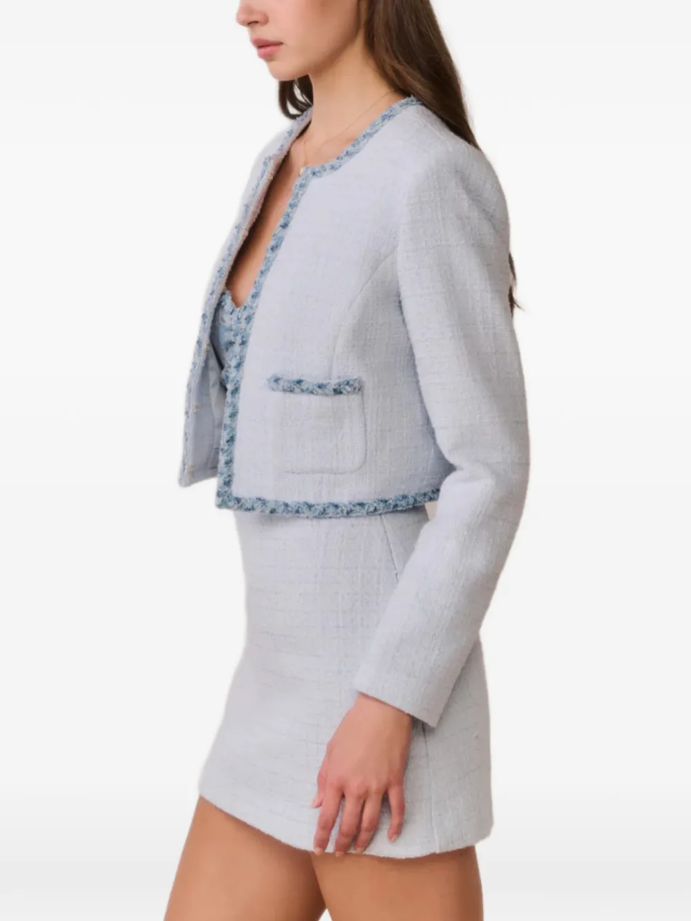  Loveshackfancy Chaqueta Azula Con Ribete Vaquero 