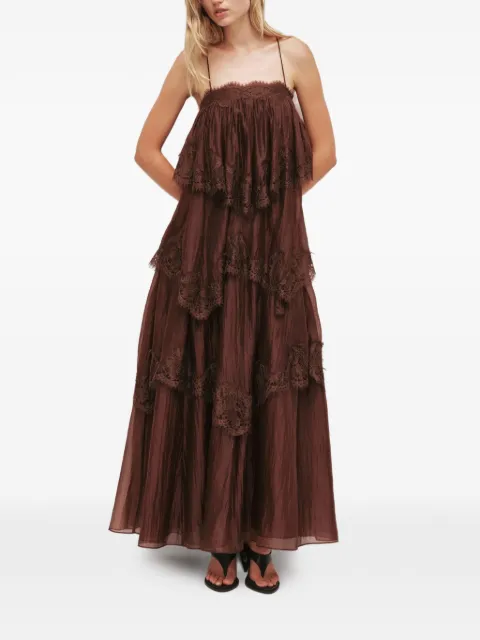 Aje Ophelia lace-trimmed tiered maxi dress
