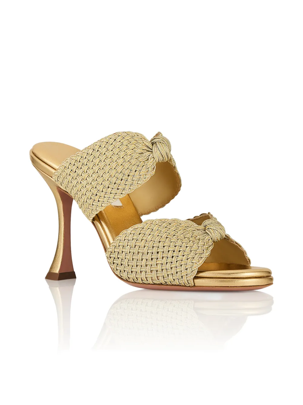 Aquazzura woven knot-detail sandals Goud