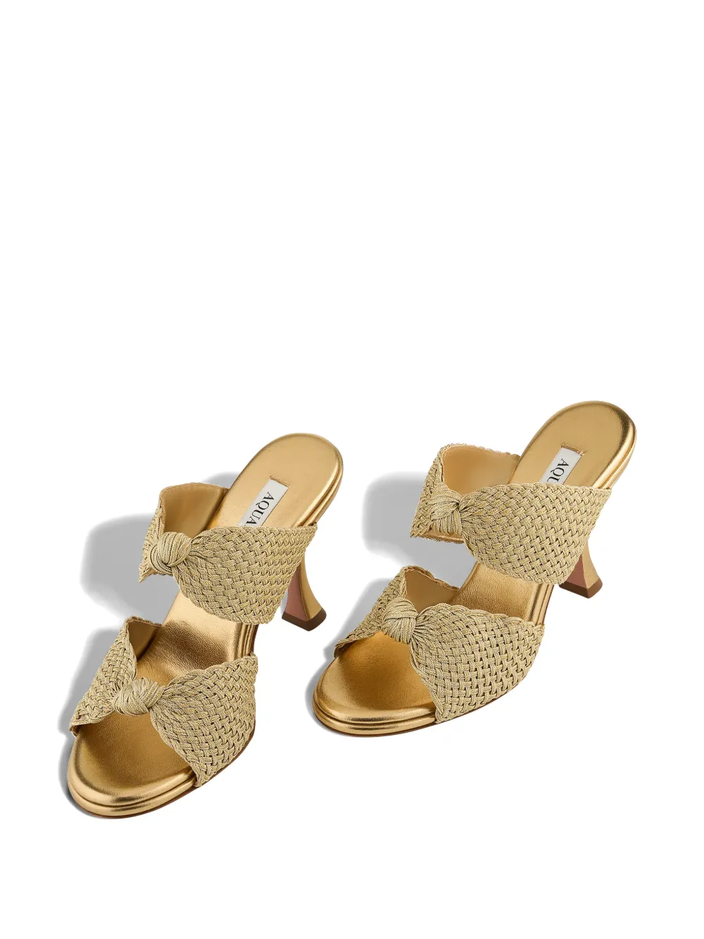 Aquazzura woven knot-detail sandals Goud