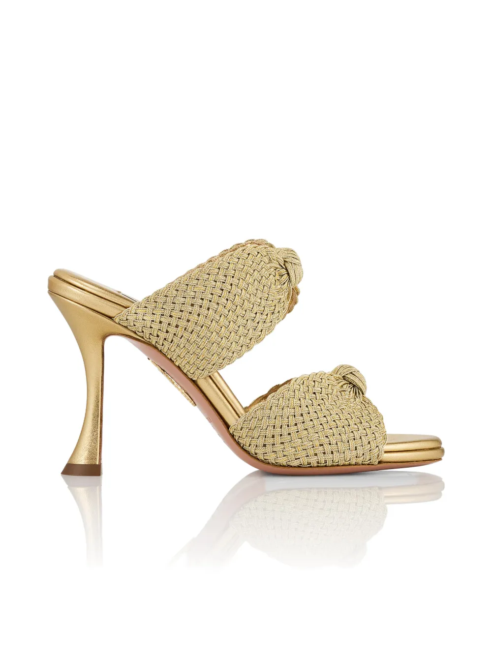Aquazzura woven knot-detail sandals - Oro