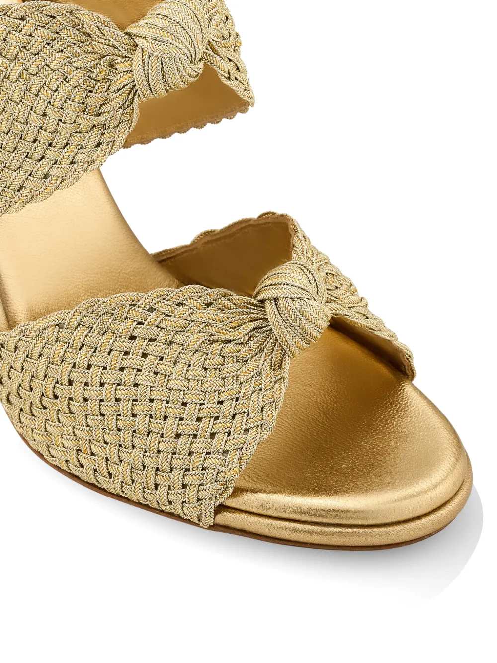 Aquazzura woven knot-detail sandals Goud