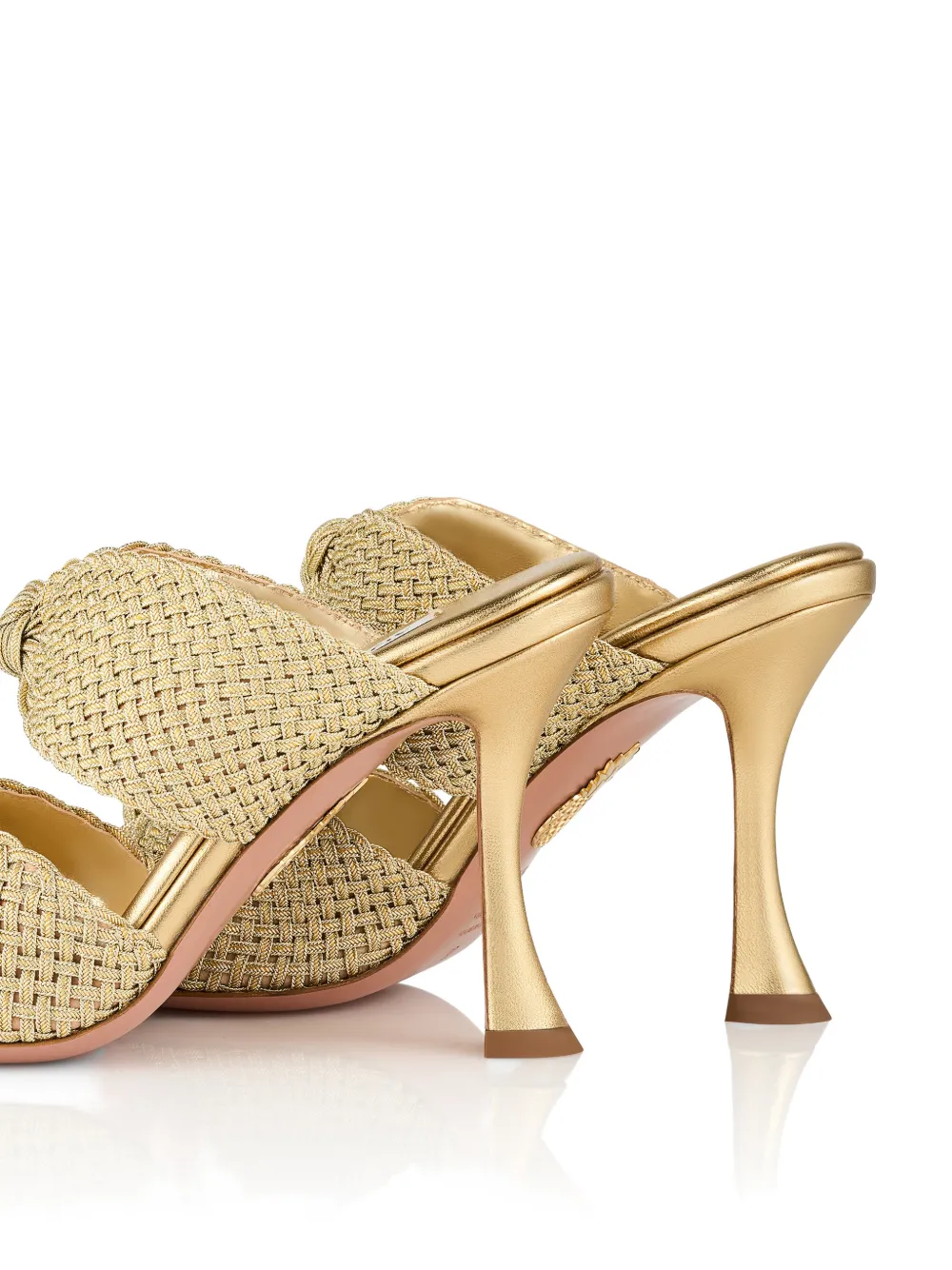 Aquazzura woven knot-detail sandals Goud