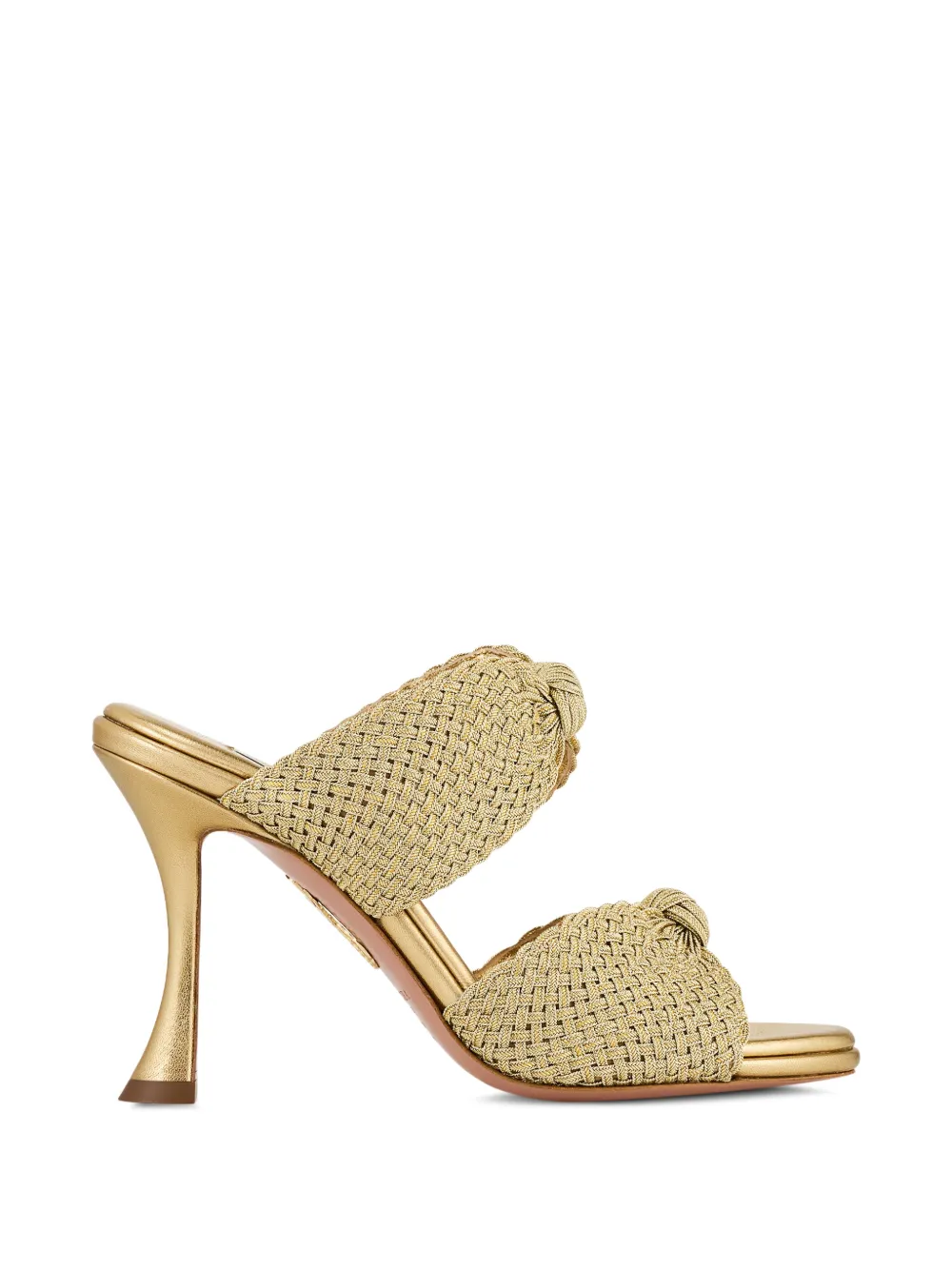 Aquazzura woven knot-detail sandals Goud