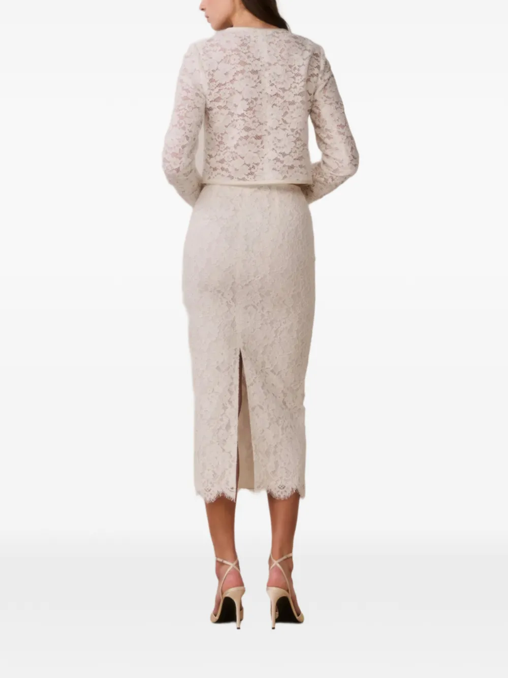 LoveShackFancy Ilse midi-rok met gewelfde afwerking Wit