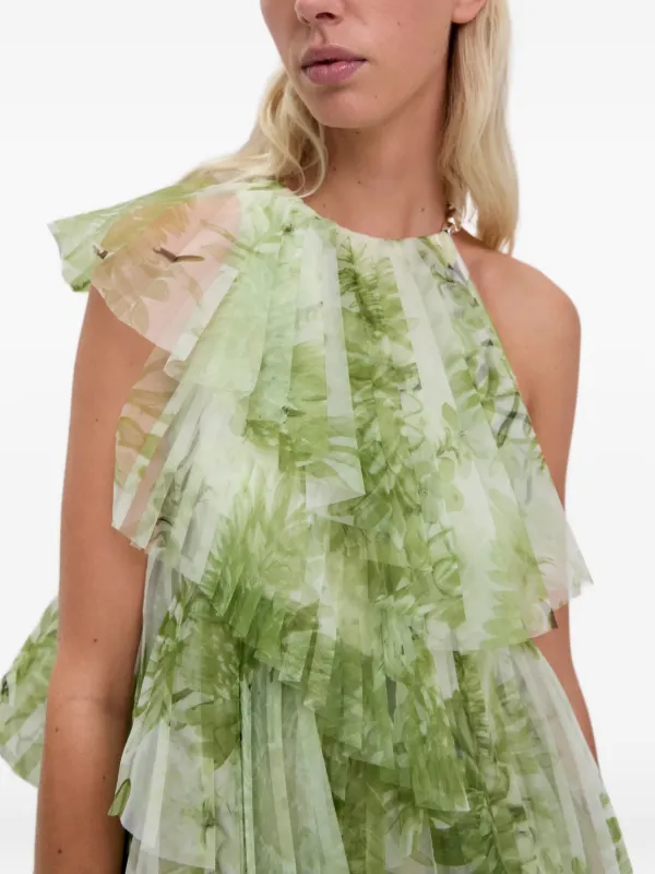 aje green floral dress Aje Chromatic Mini Dress | Floral/Green | Size 12