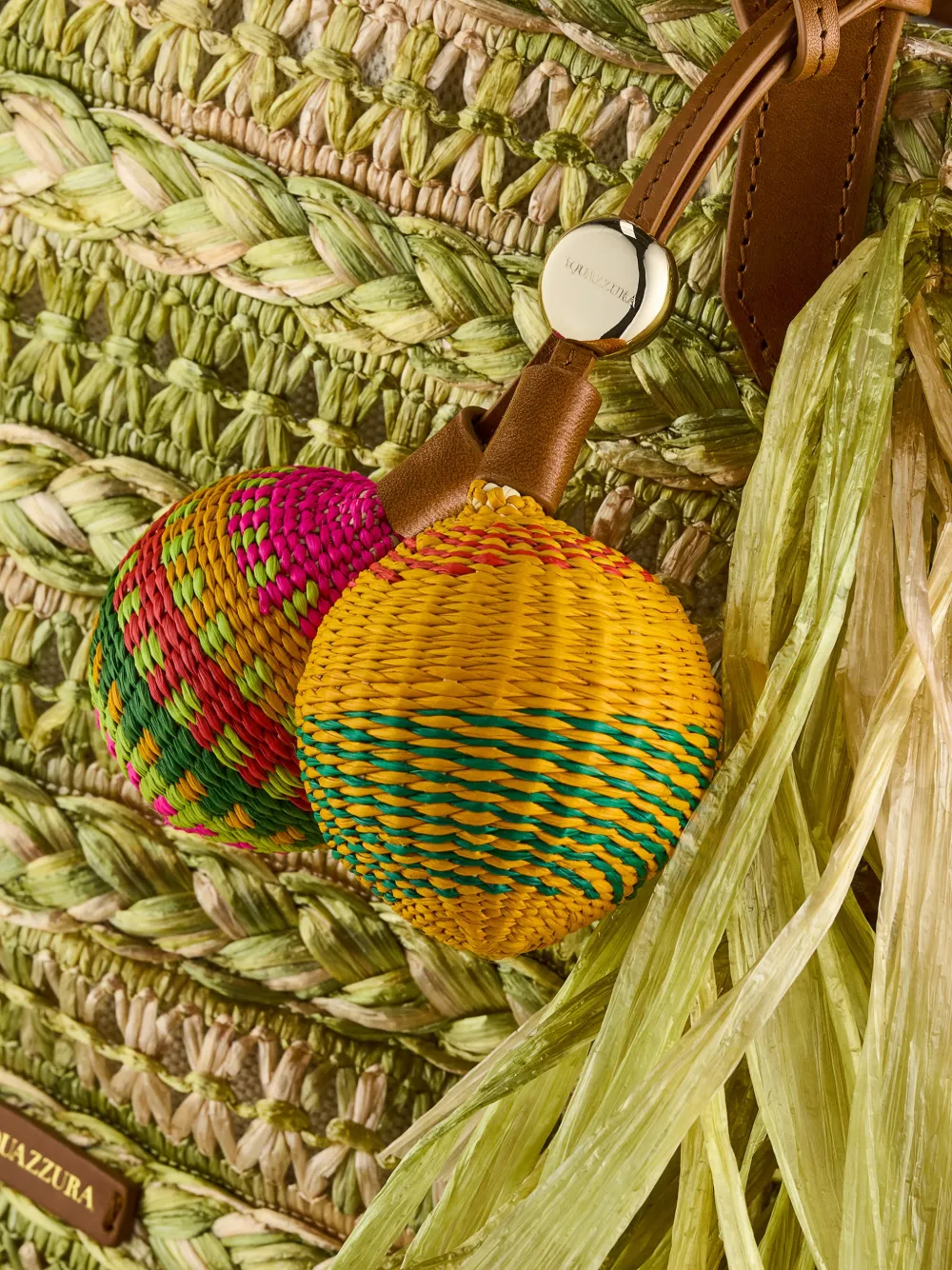 Aquazzura Trancoso shopper met franje afwerking Groen