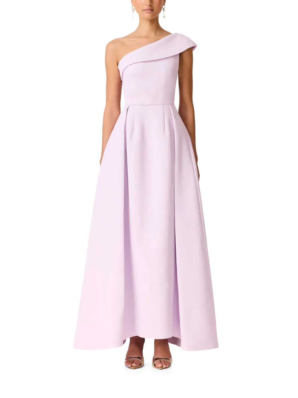 ELLIATT Saphine one-shoulder pleated maxi dress - Rosa