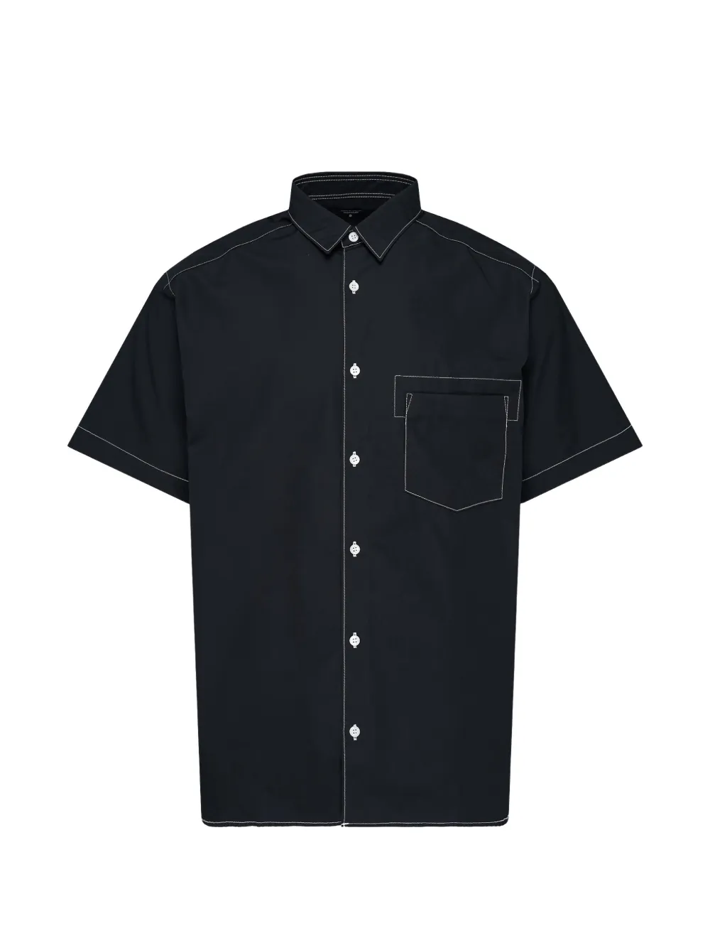 Comme des Garçons Homme contrast-stitch short-sleeve shirt - Schwarz