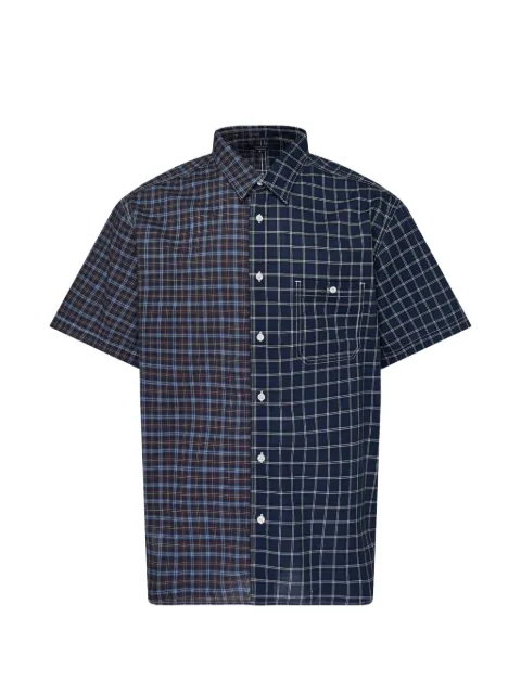 Comme des Garçons Homme check-print panelled short-sleeve shirt