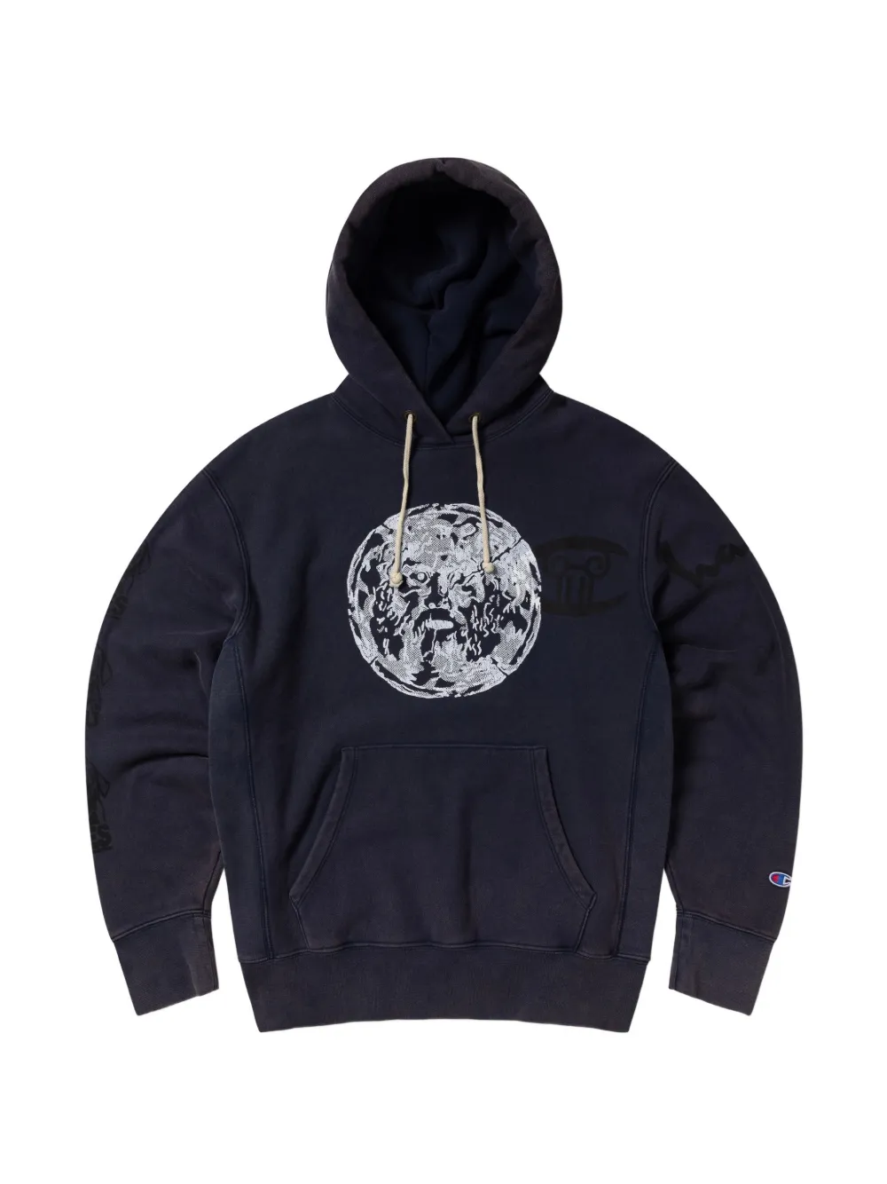 Champion graphic-print drawstring hoodie - Blau