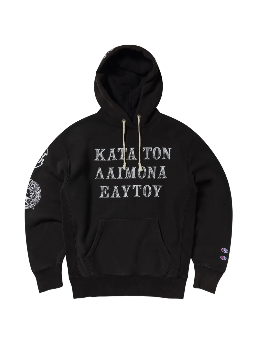 Champion x Aries graphic-print drawstring hoodie - Schwarz