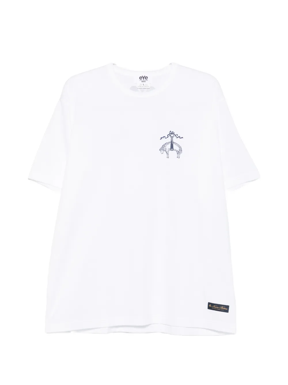 Junya Watanabe MAN Brooks Brothers logo-print T-shirt - Bianco