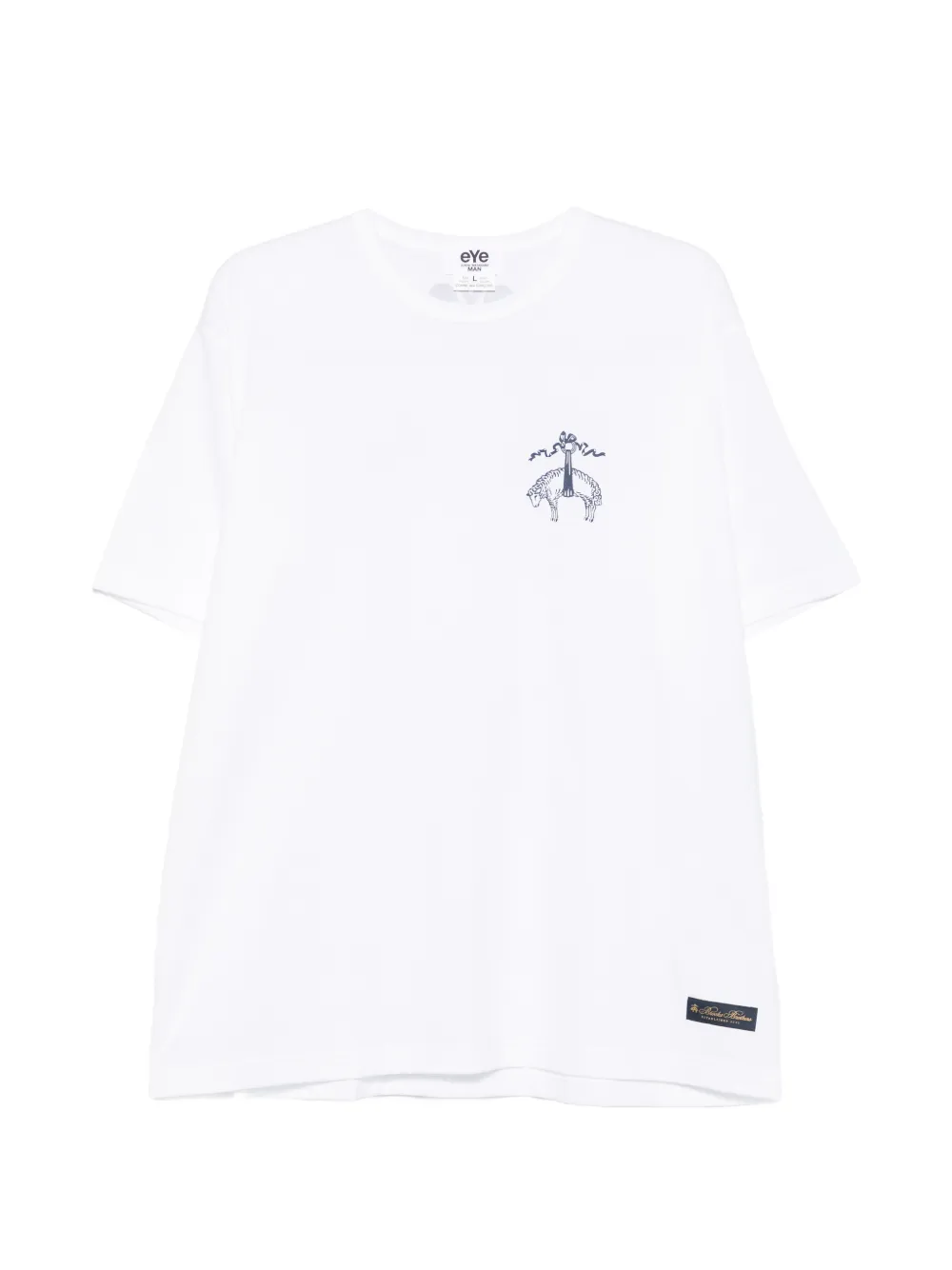 Junya Watanabe MAN Brooks Brothers logo-print T-shirt - Bianco