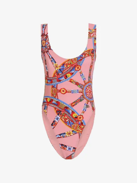 Dolce & Gabbana Carreto-print one-piece swimsuit