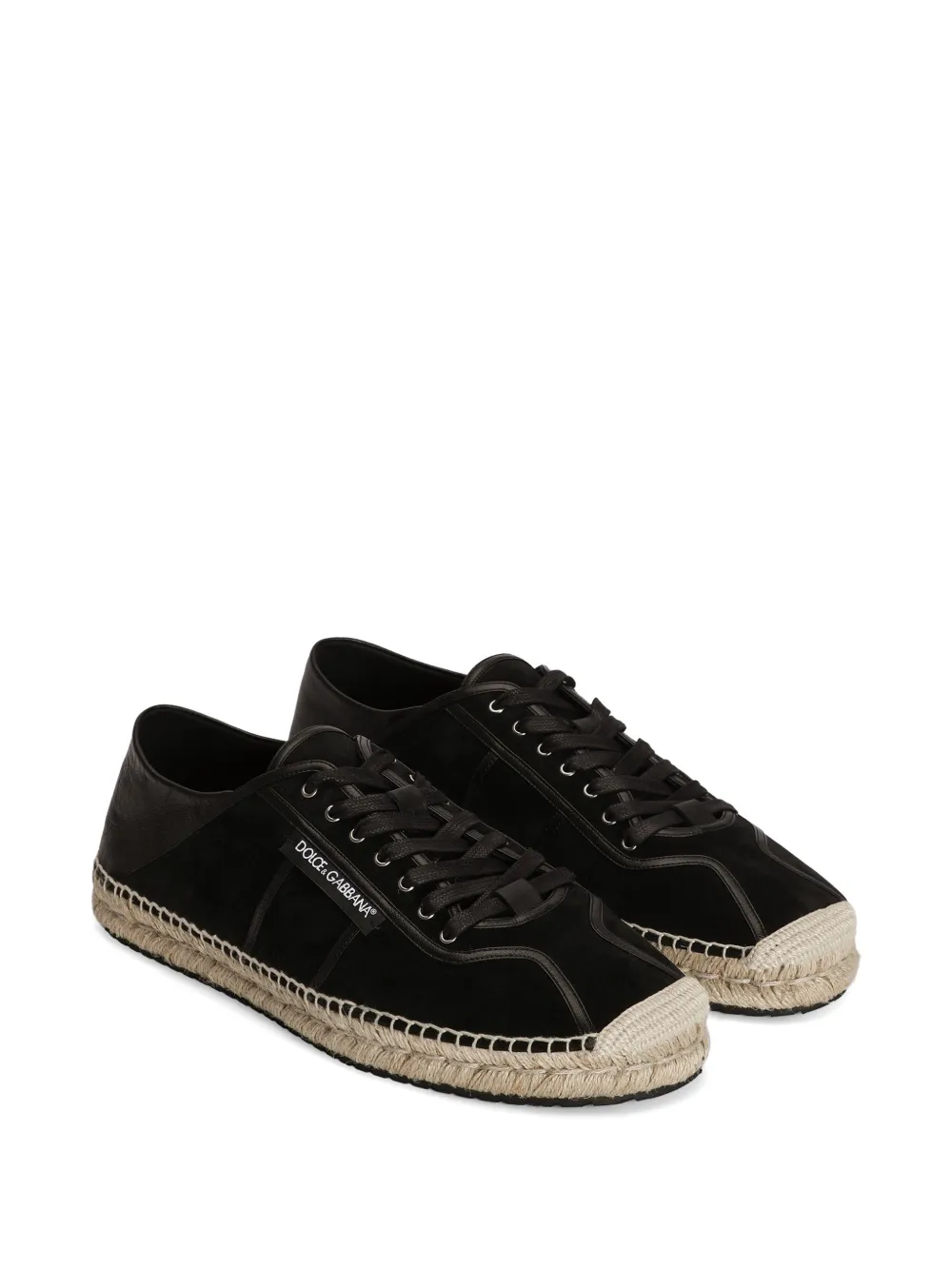 Dolce & Gabbana Leren espadrilles Zwart
