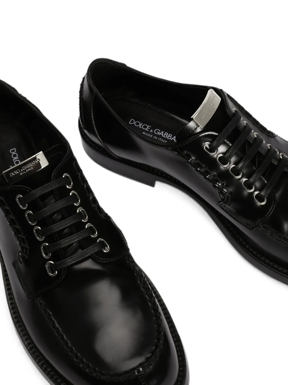 Dolce & Gabbana Leren Derby schoenen Zwart