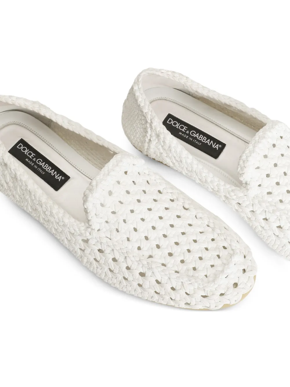 Dolce & Gabbana Slippers van geweven stof Wit