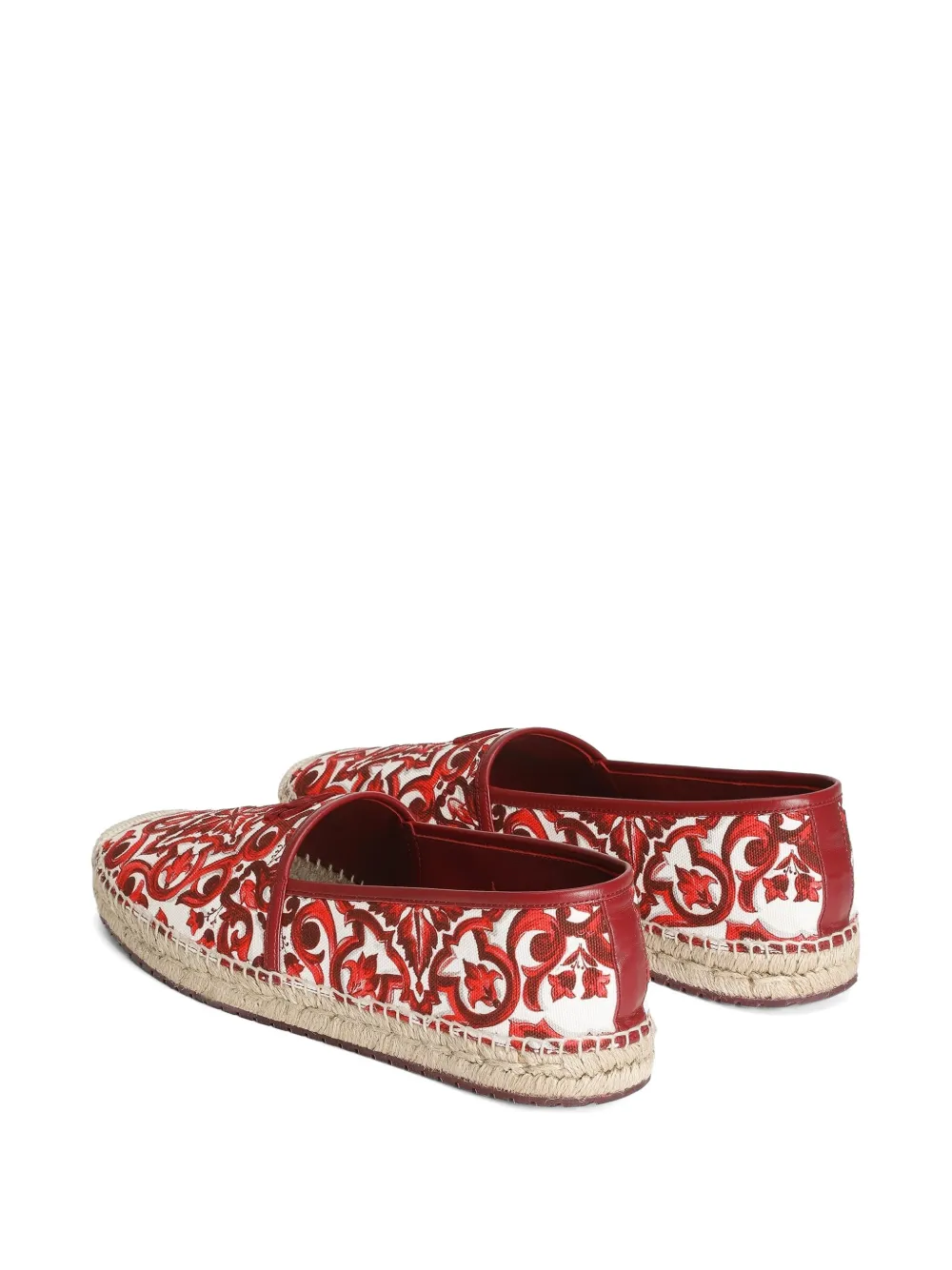 Dolce & Gabbana Canvas espadrilles met Majolica-print Rood