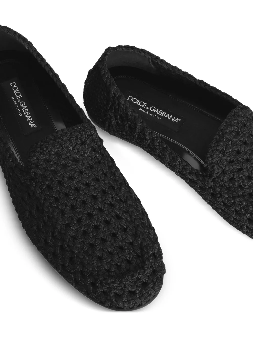 Dolce & Gabbana Slippers van geweven stof Zwart
