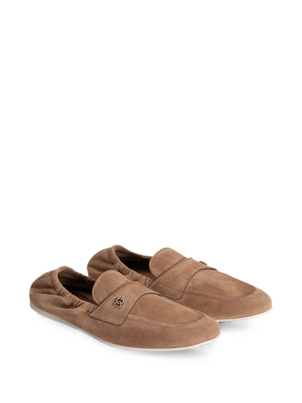 Dolce & Gabbana Kalfsleren slippers Beige