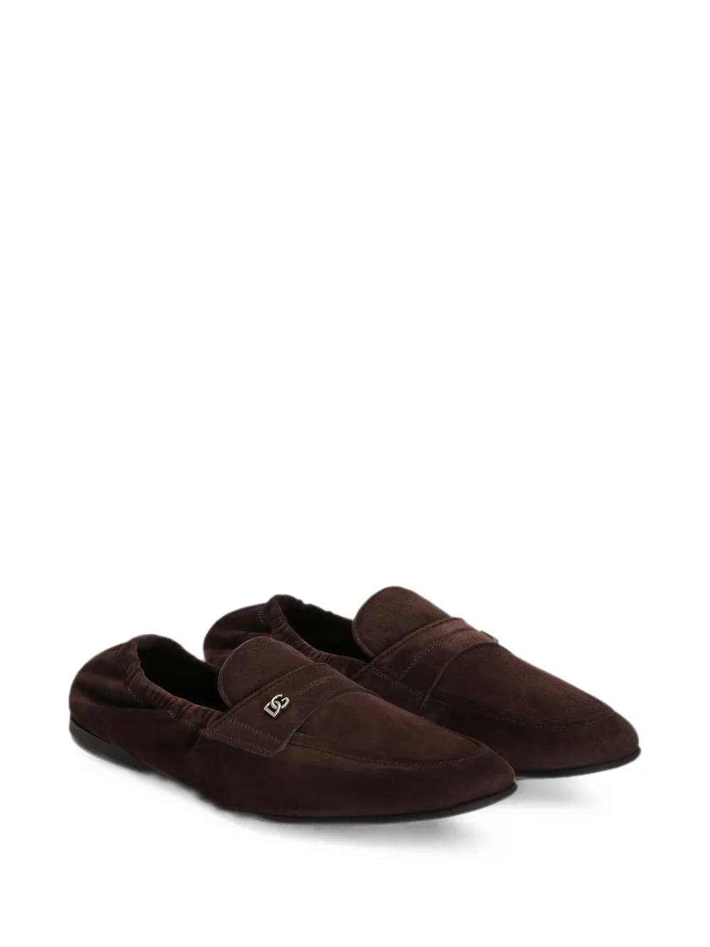 Dolce & Gabbana Kalfsleren slippers Bruin