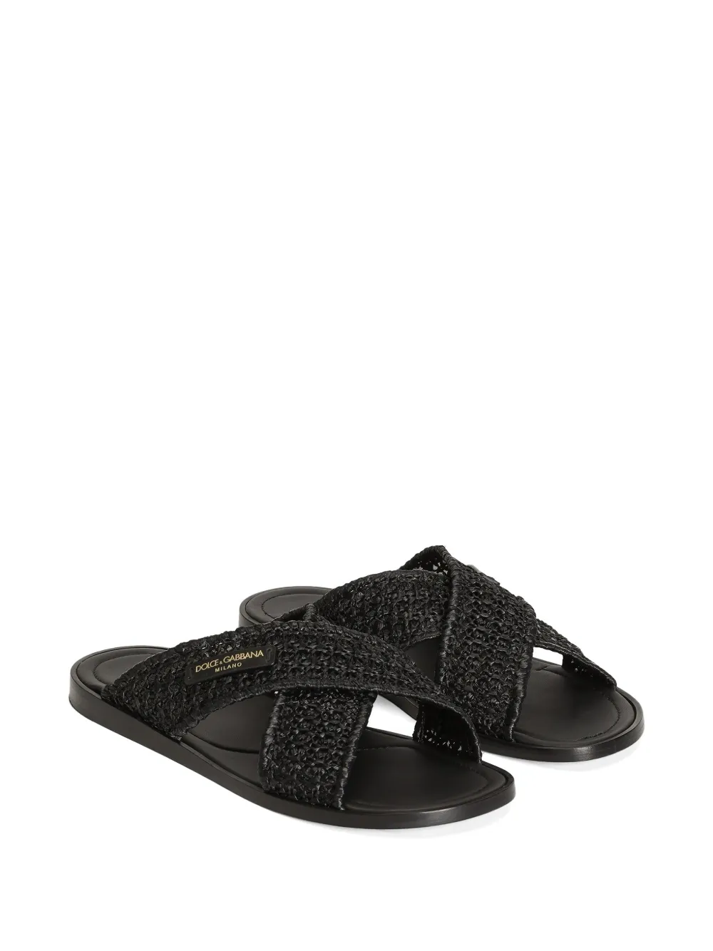 Dolce & Gabbana Sandalen in Raffia Zwart