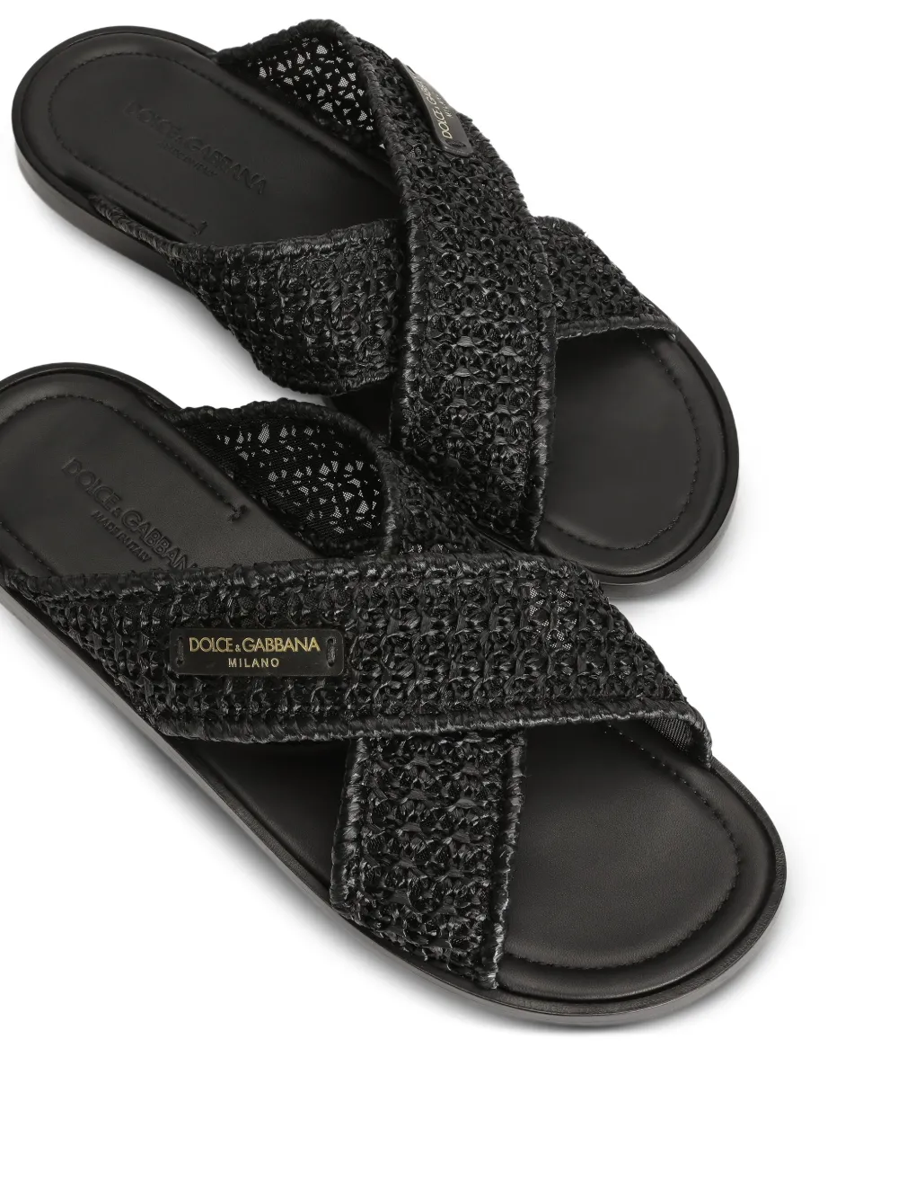 Dolce & Gabbana Sandalen in Raffia Zwart
