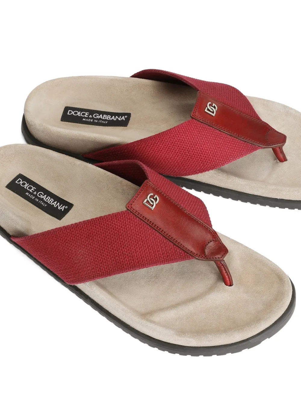 Dolce & Gabbana Teenslippers met logo Rood