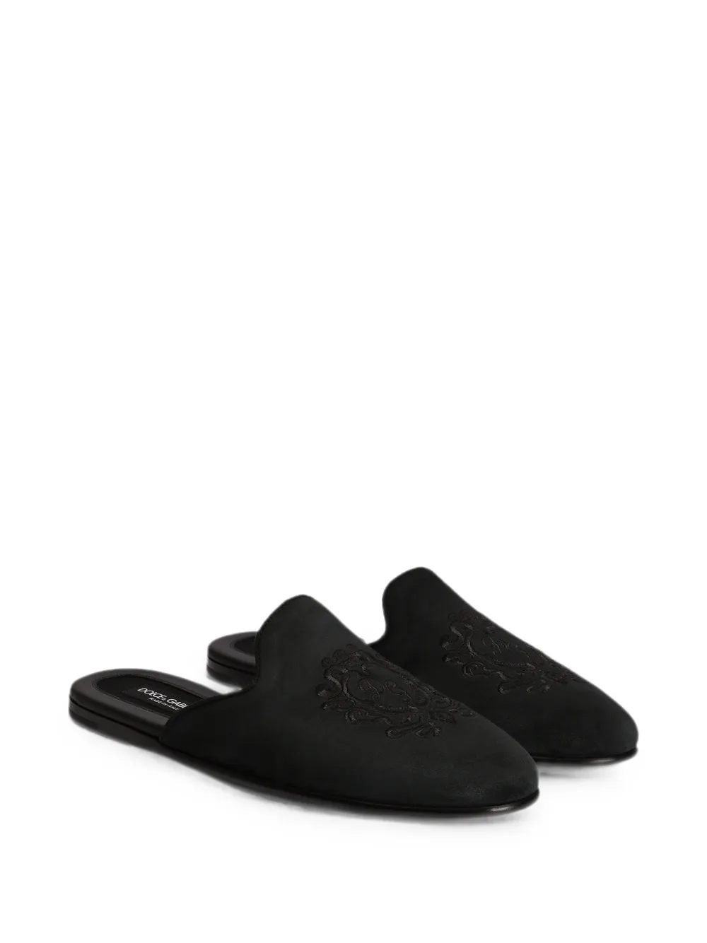 Dolce & Gabbana calfskin slippers Zwart