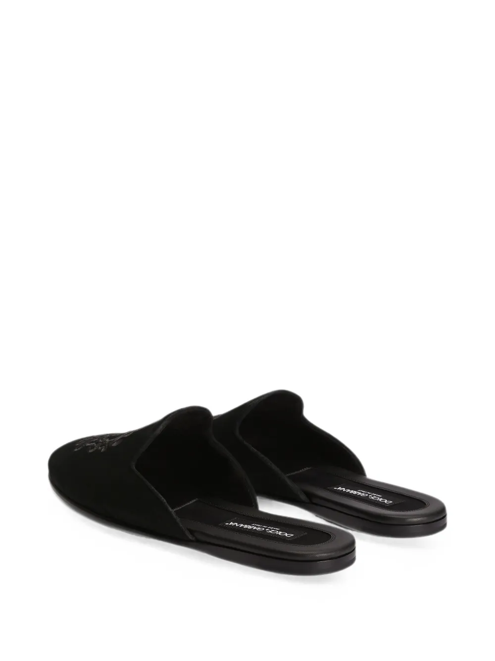 Dolce & Gabbana calfskin slippers Zwart